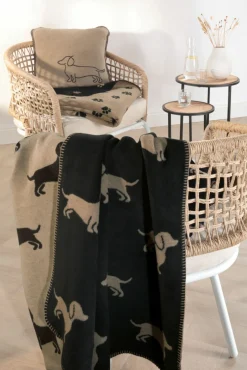 Cawö Wohndecke beigeschwarz