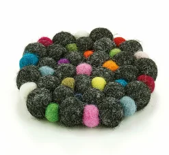 Cilio Glasuntersetzer 10cm grünschwarzpinkweißrot