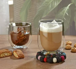 Cilio Glasuntersetzer 10cm grünschwarzpinkweißrot