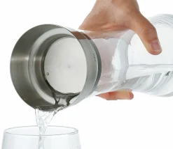 Cilio Wasserkaraffe 0,75l silberfarbentransparent