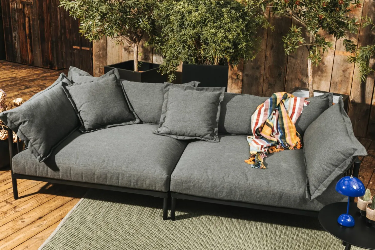 COSMIC-COLLECTION Garten- Bigsofa schwarzgrau