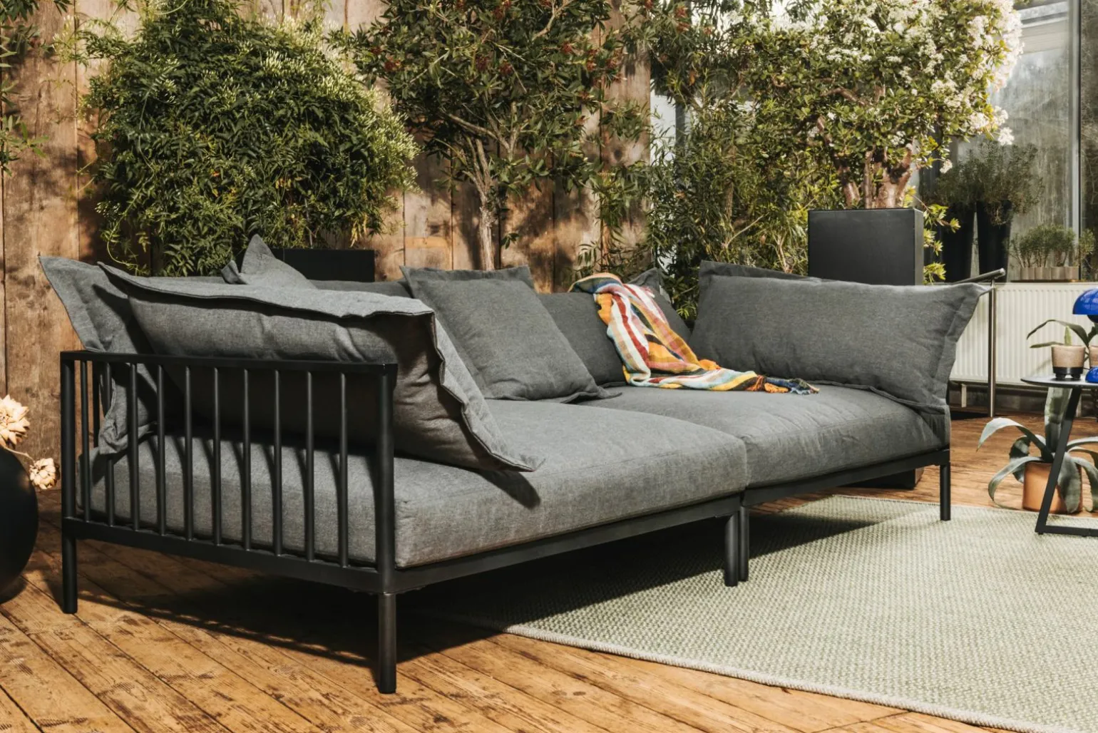 COSMIC-COLLECTION Garten- Bigsofa schwarzgrau
