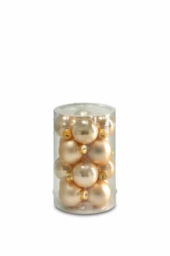 Decoris 16er Kugelbox 3,5cm beige