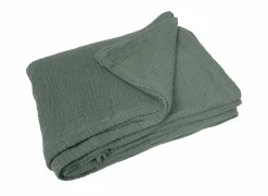 Dero Textil Musselin-Wohndecke grün