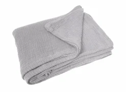 Dero Textil Musselin-Wohndecke grau