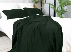 Dero Textil Musselin-Wohndecke grün