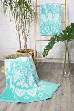 Dero Textil Strandtuch Mandala blau