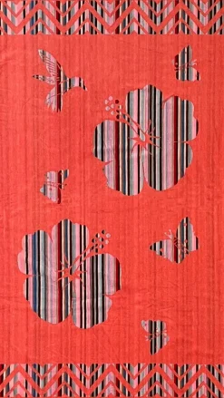 Dero Textil Velour-Strandtuch rot