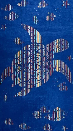 Dero Textil Velour-Strandtuch blau