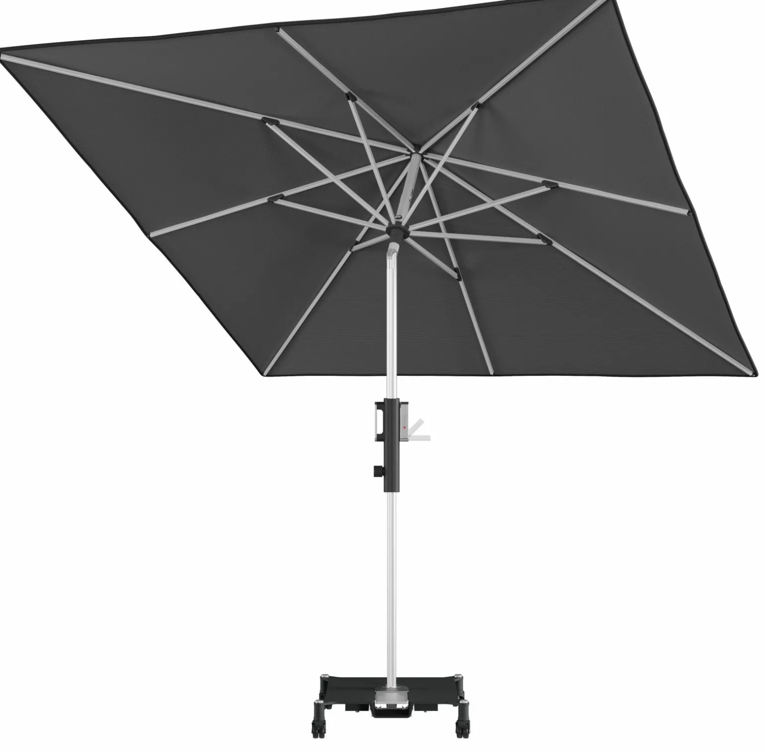 Doppler Kurbelschirm grau