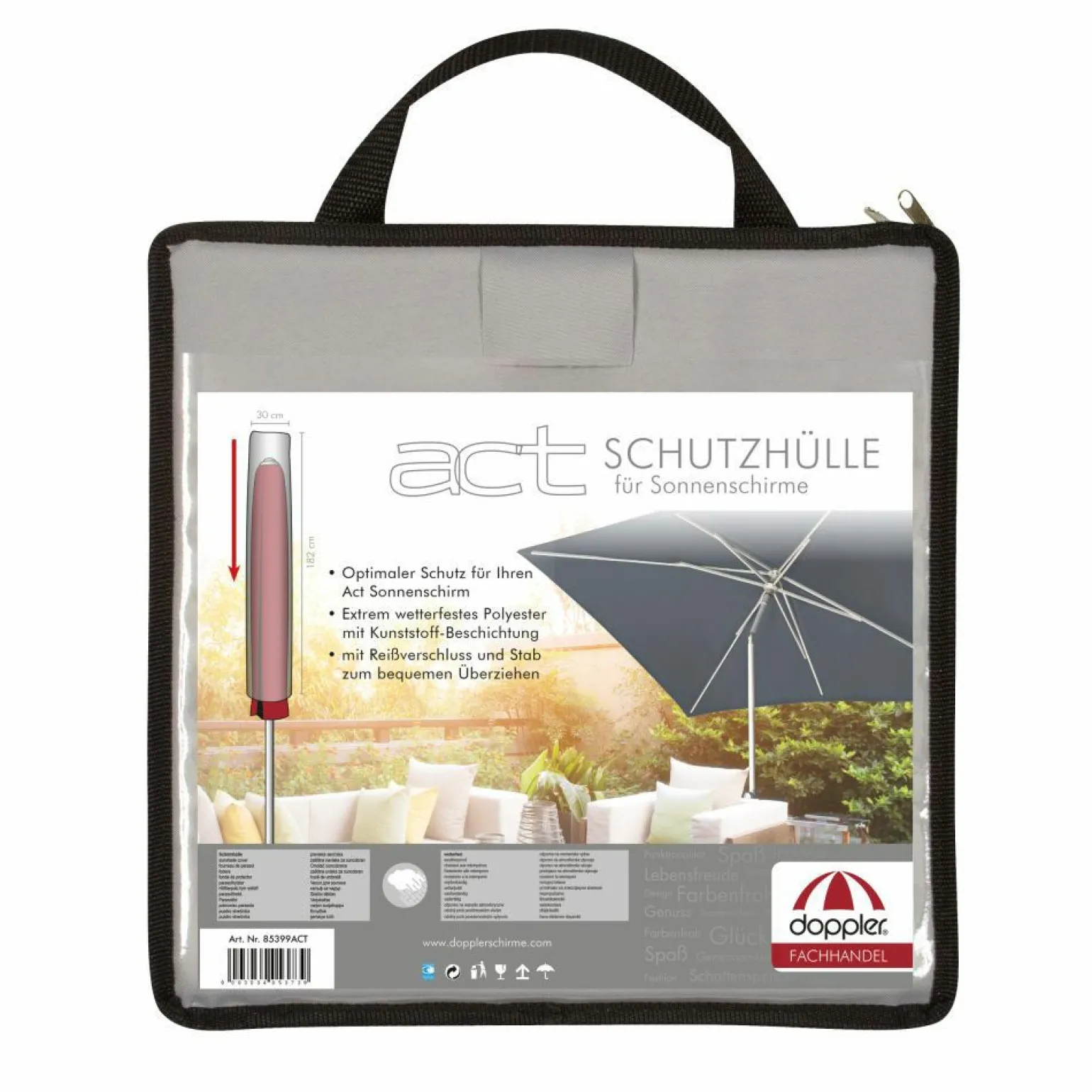 Doppler Schirmhülle für Pendelschirm grau