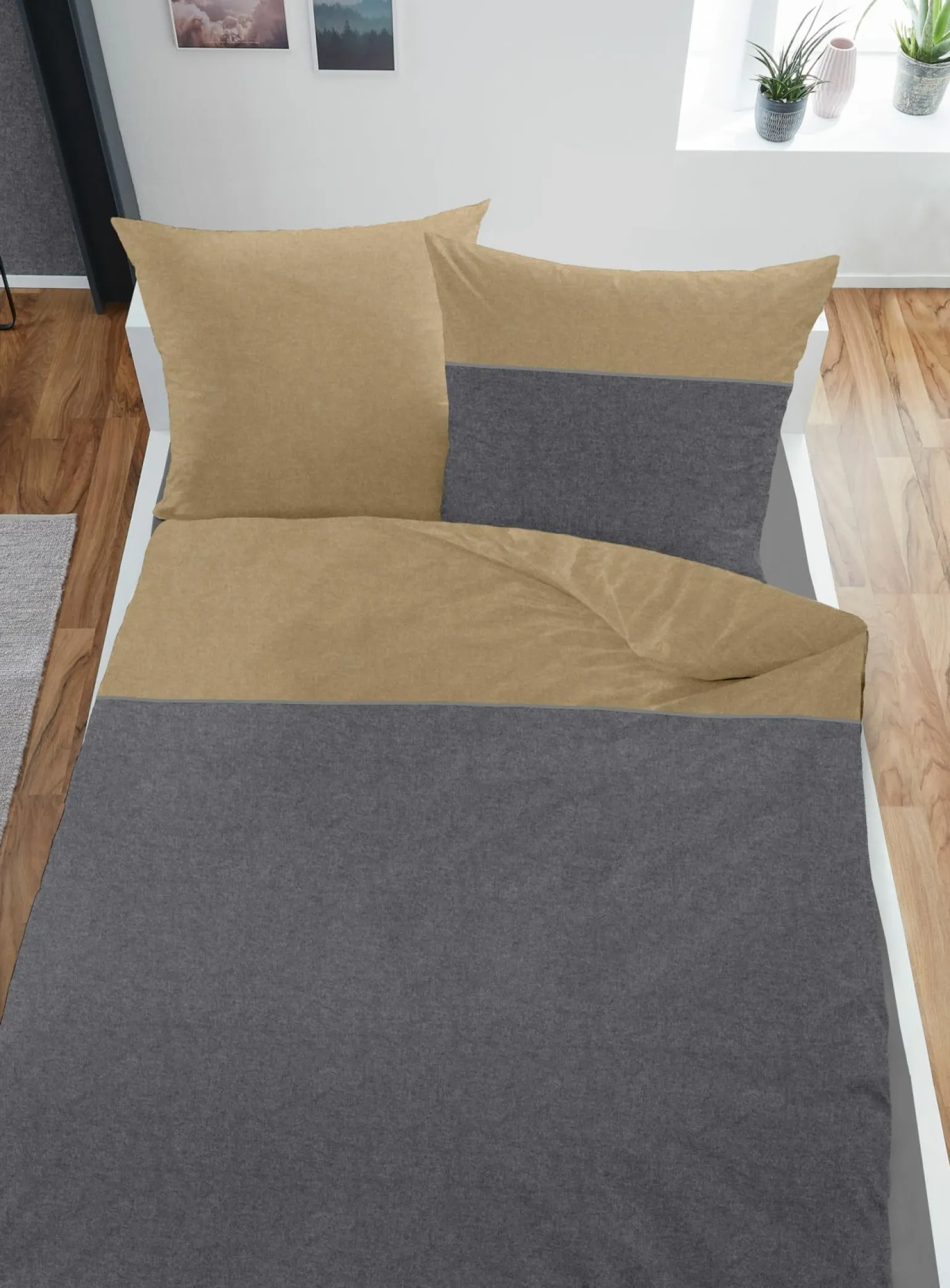 Dormisette Bettwäsche graugoldfarben