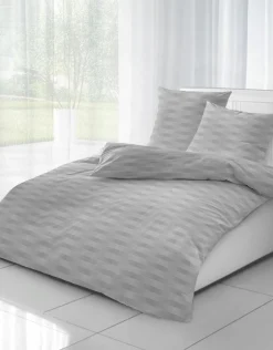 Dormisette Damast-Bettwäsche grausilberfarben