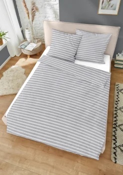 Dormisette Jersey-Melange-Bettwäsche grau
