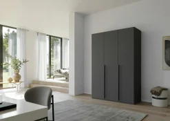 Drehtürenschrank grau