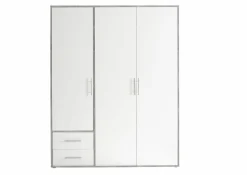 Drehtürenschrank 3-trg. grauweiß