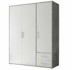 Drehtürenschrank 3-trg. grauweiß