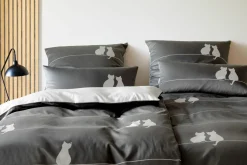 Elegante Mako-Satin-Bettwäsche schwarz