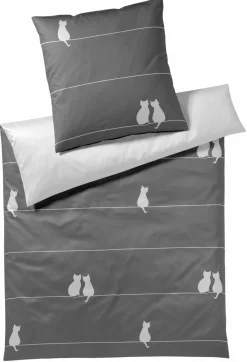 Elegante Mako-Satin-Bettwäsche schwarz