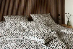 Elegante Mako-Satin-Bettwäsche schwarzbeige