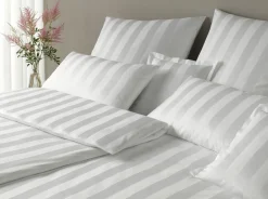 Elegante Mako-Satin-Bettwäsche weiß