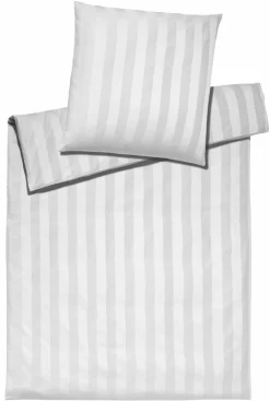 Elegante Mako-Satin-Bettwäsche weiß