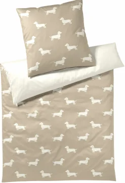 Elegante Mako-Satin-Bettwäsche beige