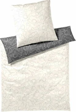 Elegante Mako-Satin-Bettwäsche beige