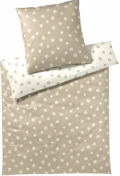 Elegante Mako-Satin-Bettwäsche beige