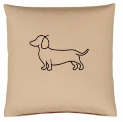 Elegante Mako-Satin-Kissenbezug beigeschwarz