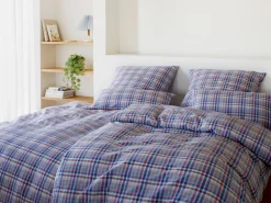 Elegante Seersucker-Bettwäsche pink