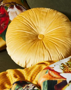 ESSENZA HOME Samt-Dekokissen gelb