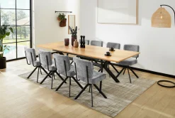 Esstisch ausziehbar beigeschwarz