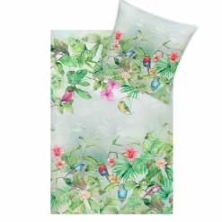 Estella Mako-Satin-Bettwäsche grün