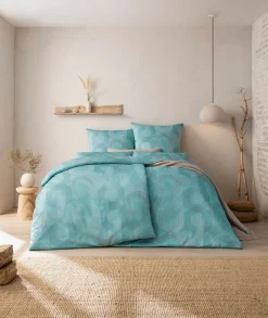 Estella Mako-Satin-Bettwäsche blau