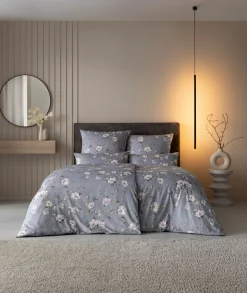 Estella Mako-Satin-Bettwäsche grau