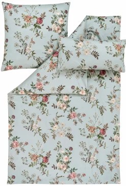 Estella Mako-Satin-Bettwäsche grün