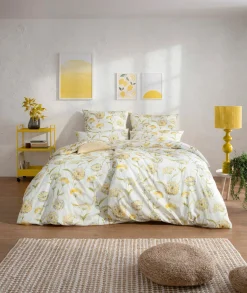 Estella Mako-Satin-Bettwäsche gelb