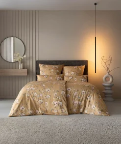 Estella Mako-Satin-Bettwäsche gelb