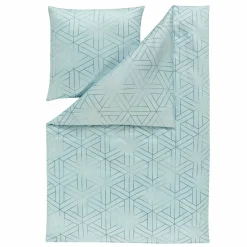 Estella Mako-Satin-Bettwäsche blau