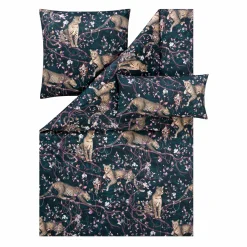 Estella Mako-Satin-Bettwäsche blau