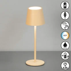 FH Lighting LED-Akku-Tischleuchte 1flg braun