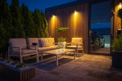 FH Lighting LED-Akku-Tischleuchte 1flg braungrau