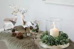 Fink Dekofigur Hirsch 30cm silberfarben