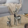 Fink Dekofigur Hirsch 18cm silberfarben