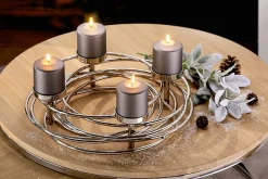 Fink Dekokranz 4flg. 45cm silberfarben