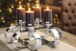 Fink Dekokranz 4flg. 49cm silberfarben