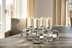 Fink Dekokranz 4flg. 49cm silberfarben