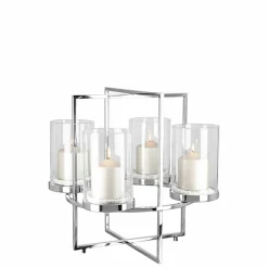 Fink Dekoleuchter 4flg. 46cm silberfarben