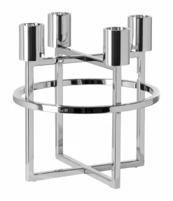 Fink Kerzenleuchter 4flg. 23cm silberfarben